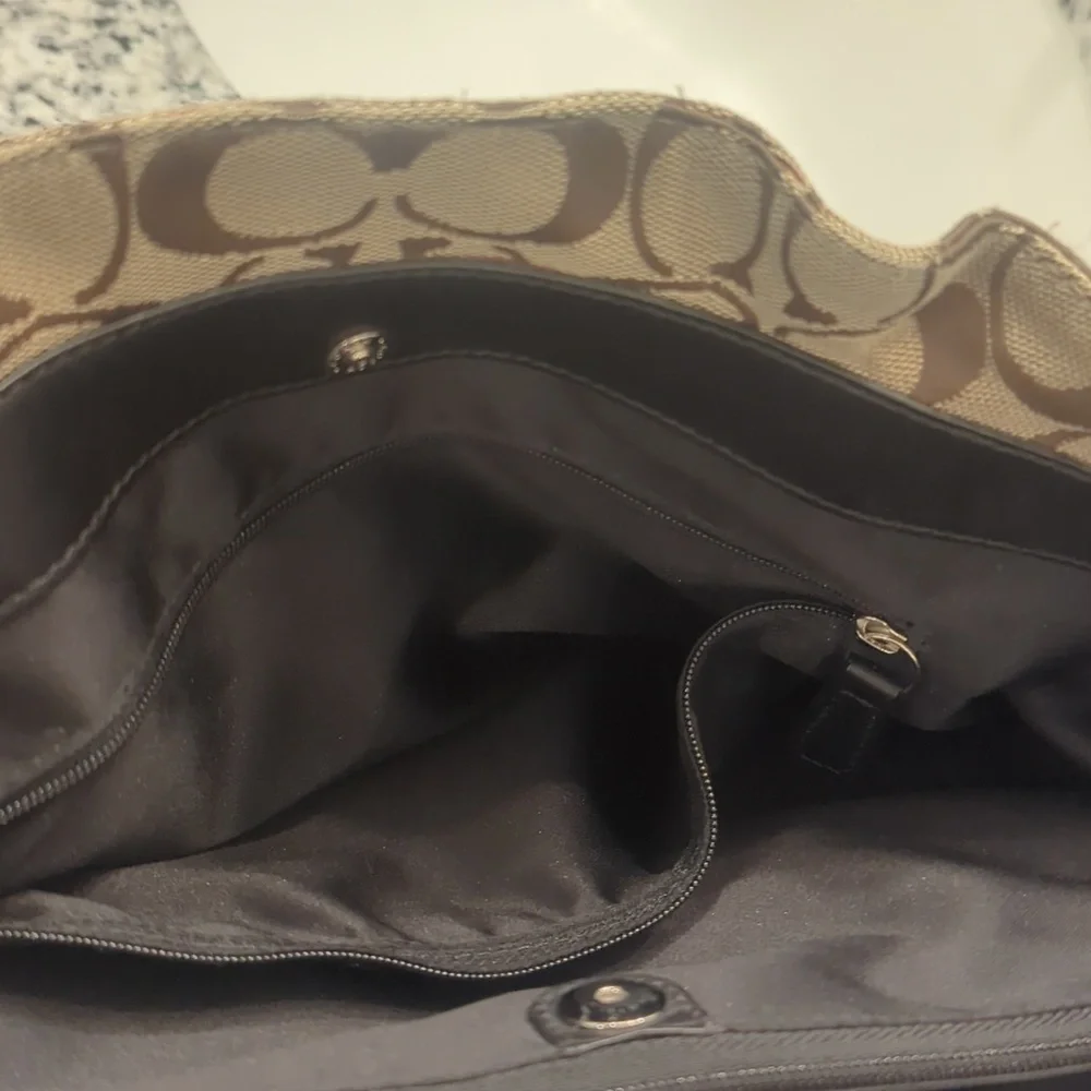 Coach Signature Penelope Satchel Brown & Black Bag Handles And Crossbody Options